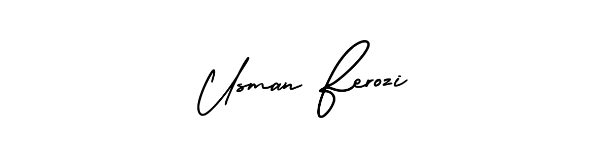 Make a beautiful signature design for name Usman Ferozi. With this signature (AmerikaSignatureDemo-Regular) style, you can create a handwritten signature for free. Usman Ferozi signature style 3 images and pictures png