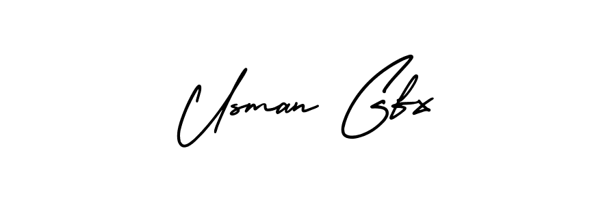 Design your own signature with our free online signature maker. With this signature software, you can create a handwritten (AmerikaSignatureDemo-Regular) signature for name Usman Gfx. Usman Gfx signature style 3 images and pictures png