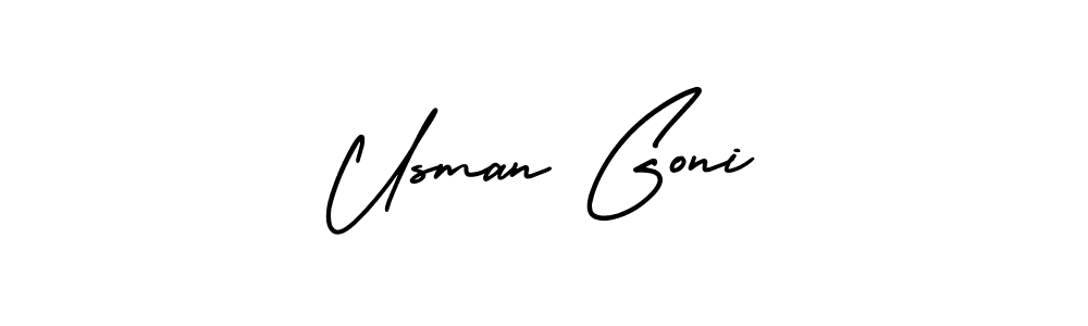 Make a beautiful signature design for name Usman Goni. With this signature (AmerikaSignatureDemo-Regular) style, you can create a handwritten signature for free. Usman Goni signature style 3 images and pictures png