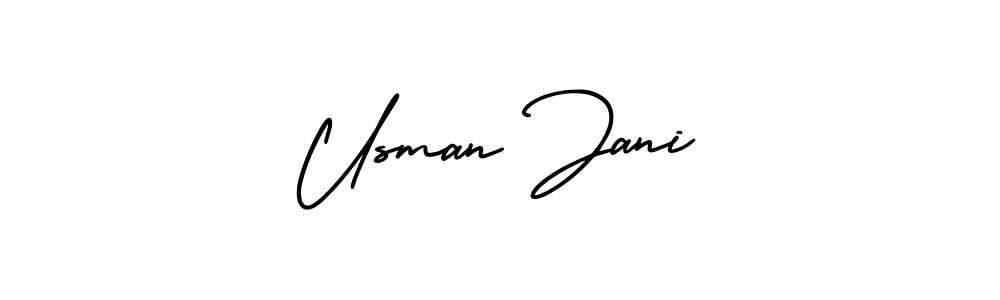 Use a signature maker to create a handwritten signature online. With this signature software, you can design (AmerikaSignatureDemo-Regular) your own signature for name Usman Jani. Usman Jani signature style 3 images and pictures png