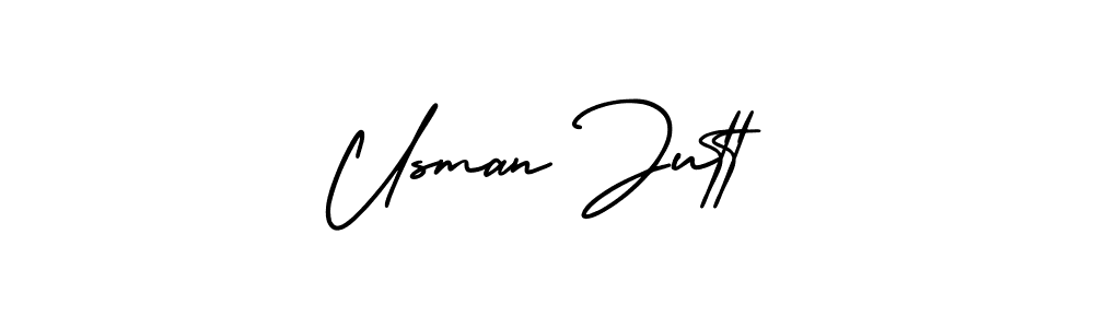 How to make Usman Jutt name signature. Use AmerikaSignatureDemo-Regular style for creating short signs online. This is the latest handwritten sign. Usman Jutt signature style 3 images and pictures png