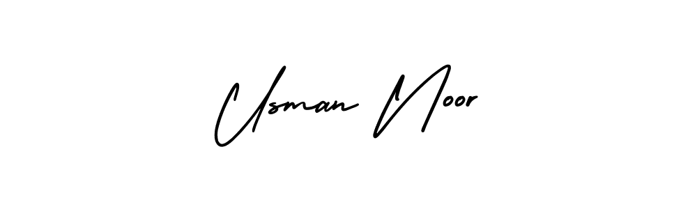 How to make Usman Noor name signature. Use AmerikaSignatureDemo-Regular style for creating short signs online. This is the latest handwritten sign. Usman Noor signature style 3 images and pictures png