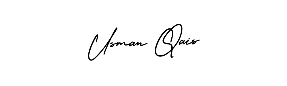 This is the best signature style for the Usman Qais name. Also you like these signature font (AmerikaSignatureDemo-Regular). Mix name signature. Usman Qais signature style 3 images and pictures png