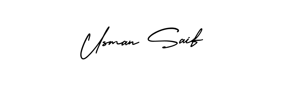 You should practise on your own different ways (AmerikaSignatureDemo-Regular) to write your name (Usman Saif) in signature. don't let someone else do it for you. Usman Saif signature style 3 images and pictures png