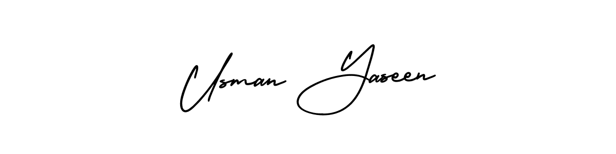 Make a short Usman Yaseen signature style. Manage your documents anywhere anytime using AmerikaSignatureDemo-Regular. Create and add eSignatures, submit forms, share and send files easily. Usman Yaseen signature style 3 images and pictures png