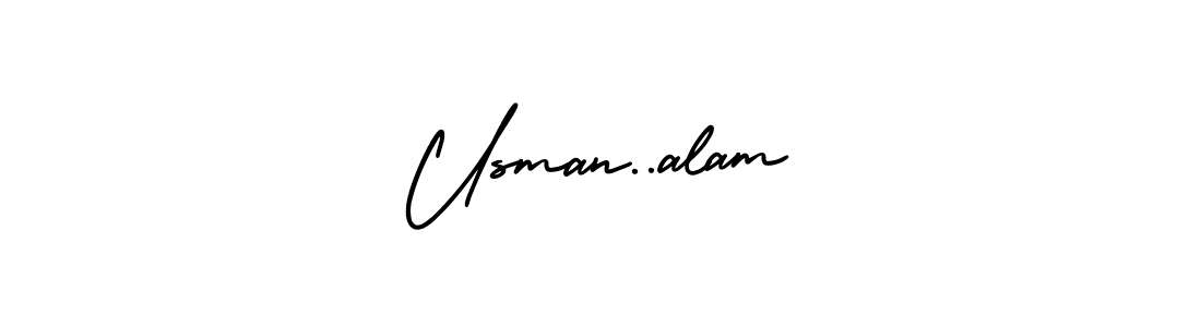 Also You can easily find your signature by using the search form. We will create Usman..alam name handwritten signature images for you free of cost using AmerikaSignatureDemo-Regular sign style. Usman..alam signature style 3 images and pictures png