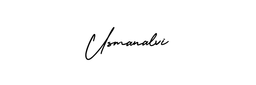 Usmanalvi stylish signature style. Best Handwritten Sign (AmerikaSignatureDemo-Regular) for my name. Handwritten Signature Collection Ideas for my name Usmanalvi. Usmanalvi signature style 3 images and pictures png