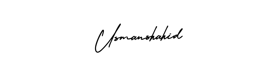 Usmanshahid stylish signature style. Best Handwritten Sign (AmerikaSignatureDemo-Regular) for my name. Handwritten Signature Collection Ideas for my name Usmanshahid. Usmanshahid signature style 3 images and pictures png