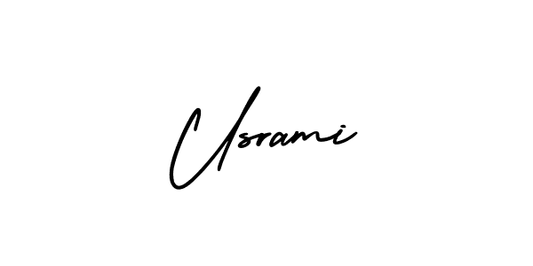 Make a beautiful signature design for name Usrami. With this signature (AmerikaSignatureDemo-Regular) style, you can create a handwritten signature for free. Usrami signature style 3 images and pictures png