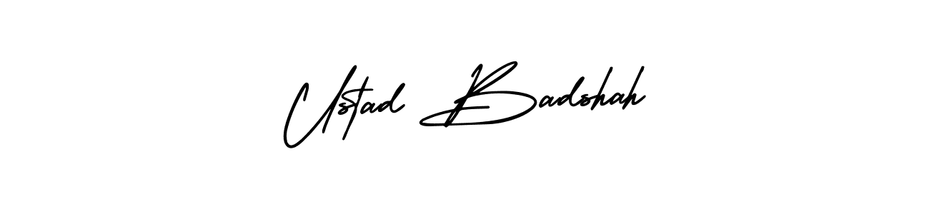 The best way (AmerikaSignatureDemo-Regular) to make a short signature is to pick only two or three words in your name. The name Ustad Badshah include a total of six letters. For converting this name. Ustad Badshah signature style 3 images and pictures png