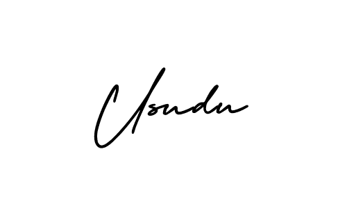 Make a beautiful signature design for name Usudu. With this signature (AmerikaSignatureDemo-Regular) style, you can create a handwritten signature for free. Usudu signature style 3 images and pictures png