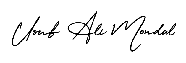 Similarly AmerikaSignatureDemo-Regular is the best handwritten signature design. Signature creator online. You can use it as an online autograph creator for name Usuf Ali Mondal. Usuf Ali Mondal signature style 3 images and pictures png