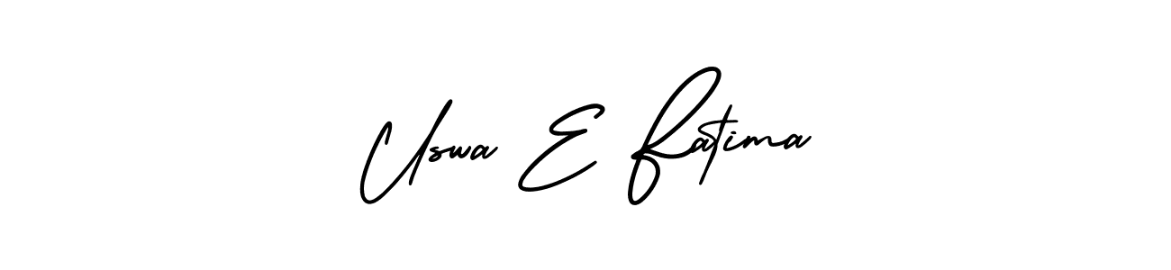 Create a beautiful signature design for name Uswa E Fatima. With this signature (AmerikaSignatureDemo-Regular) fonts, you can make a handwritten signature for free. Uswa E Fatima signature style 3 images and pictures png