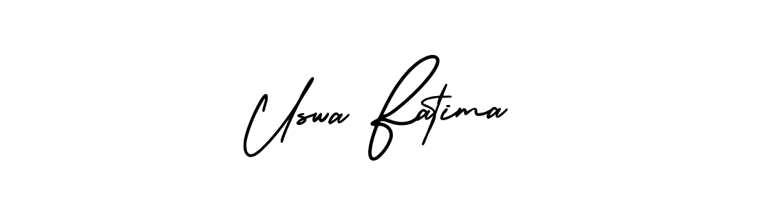 if you are searching for the best signature style for your name Uswa Fatima. so please give up your signature search. here we have designed multiple signature styles  using AmerikaSignatureDemo-Regular. Uswa Fatima signature style 3 images and pictures png