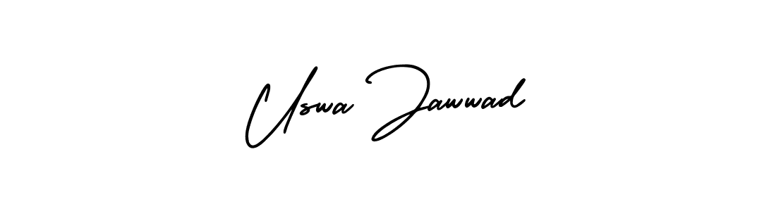Similarly AmerikaSignatureDemo-Regular is the best handwritten signature design. Signature creator online .You can use it as an online autograph creator for name Uswa Jawwad. Uswa Jawwad signature style 3 images and pictures png
