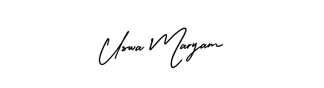 Make a beautiful signature design for name Uswa Maryam. With this signature (AmerikaSignatureDemo-Regular) style, you can create a handwritten signature for free. Uswa Maryam signature style 3 images and pictures png