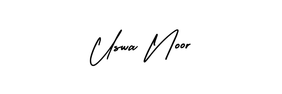 How to make Uswa Noor name signature. Use AmerikaSignatureDemo-Regular style for creating short signs online. This is the latest handwritten sign. Uswa Noor signature style 3 images and pictures png