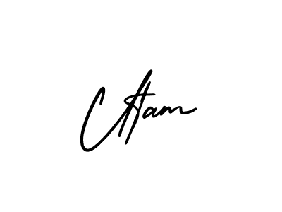 Make a beautiful signature design for name Utam. With this signature (AmerikaSignatureDemo-Regular) style, you can create a handwritten signature for free. Utam signature style 3 images and pictures png