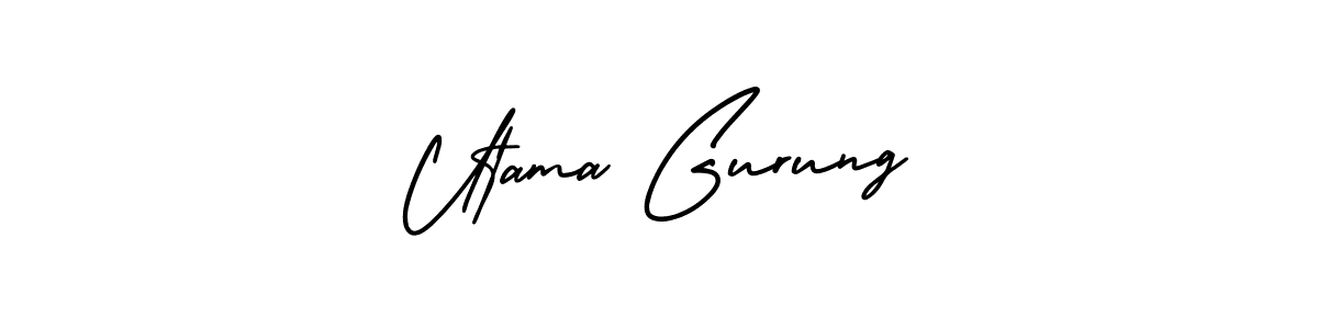 Use a signature maker to create a handwritten signature online. With this signature software, you can design (AmerikaSignatureDemo-Regular) your own signature for name Utama Gurung. Utama Gurung signature style 3 images and pictures png