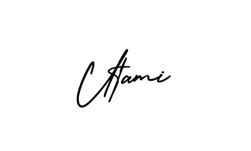 Also You can easily find your signature by using the search form. We will create Utami name handwritten signature images for you free of cost using AmerikaSignatureDemo-Regular sign style. Utami signature style 3 images and pictures png