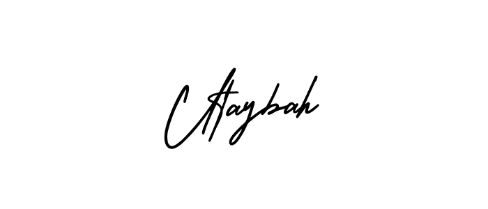 The best way (AmerikaSignatureDemo-Regular) to make a short signature is to pick only two or three words in your name. The name Utaybah include a total of six letters. For converting this name. Utaybah signature style 3 images and pictures png