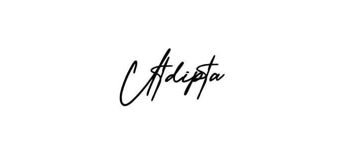 Design your own signature with our free online signature maker. With this signature software, you can create a handwritten (AmerikaSignatureDemo-Regular) signature for name Utdipta. Utdipta signature style 3 images and pictures png