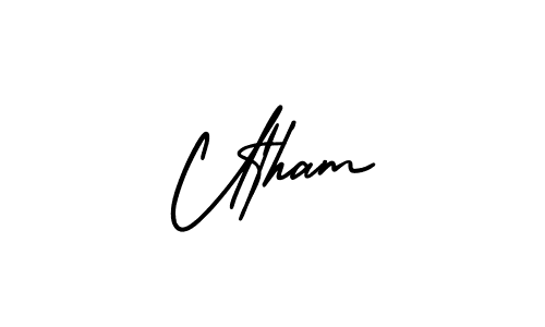 Also we have Utham name is the best signature style. Create professional handwritten signature collection using AmerikaSignatureDemo-Regular autograph style. Utham signature style 3 images and pictures png
