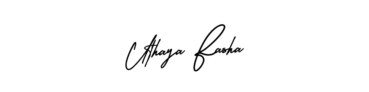 Similarly AmerikaSignatureDemo-Regular is the best handwritten signature design. Signature creator online .You can use it as an online autograph creator for name Uthaya Fasha. Uthaya Fasha signature style 3 images and pictures png