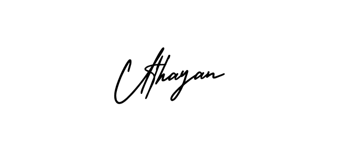 You should practise on your own different ways (AmerikaSignatureDemo-Regular) to write your name (Uthayan) in signature. don't let someone else do it for you. Uthayan signature style 3 images and pictures png