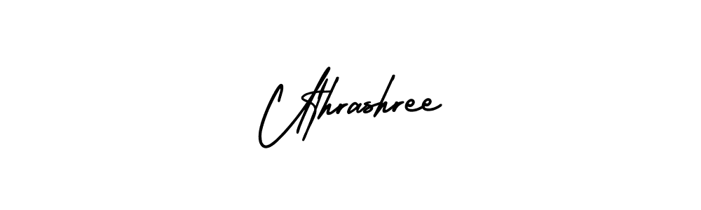 You should practise on your own different ways (AmerikaSignatureDemo-Regular) to write your name (Uthrashree) in signature. don't let someone else do it for you. Uthrashree signature style 3 images and pictures png