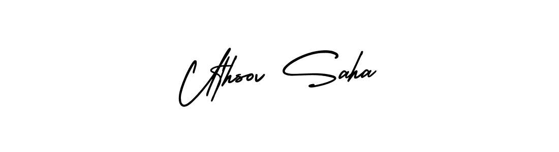 Make a beautiful signature design for name Uthsov Saha. Use this online signature maker to create a handwritten signature for free. Uthsov Saha signature style 3 images and pictures png