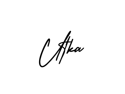 Make a beautiful signature design for name Utka. With this signature (AmerikaSignatureDemo-Regular) style, you can create a handwritten signature for free. Utka signature style 3 images and pictures png