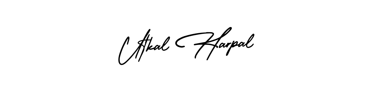 AmerikaSignatureDemo-Regular is a professional signature style that is perfect for those who want to add a touch of class to their signature. It is also a great choice for those who want to make their signature more unique. Get Utkal Harpal name to fancy signature for free. Utkal Harpal signature style 3 images and pictures png