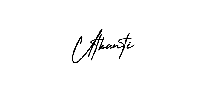 It looks lik you need a new signature style for name Utkanti. Design unique handwritten (AmerikaSignatureDemo-Regular) signature with our free signature maker in just a few clicks. Utkanti signature style 3 images and pictures png