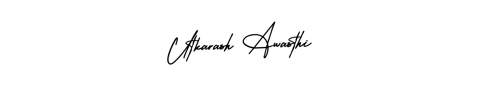 How to Draw Utkarash Awasthi signature style? AmerikaSignatureDemo-Regular is a latest design signature styles for name Utkarash Awasthi. Utkarash Awasthi signature style 3 images and pictures png