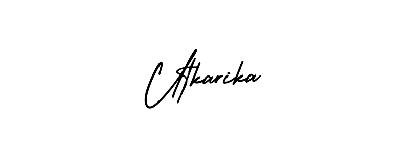 Create a beautiful signature design for name Utkarika. With this signature (AmerikaSignatureDemo-Regular) fonts, you can make a handwritten signature for free. Utkarika signature style 3 images and pictures png