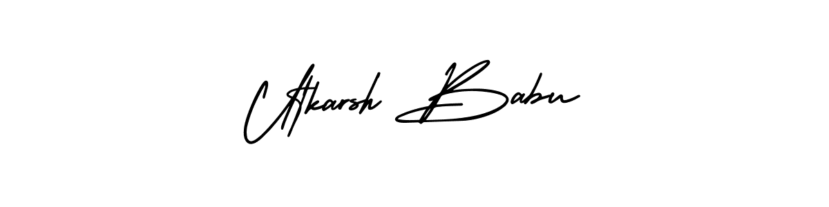 This is the best signature style for the Utkarsh Babu name. Also you like these signature font (AmerikaSignatureDemo-Regular). Mix name signature. Utkarsh Babu signature style 3 images and pictures png