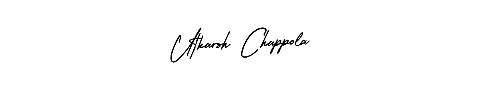 This is the best signature style for the Utkarsh Chappola name. Also you like these signature font (AmerikaSignatureDemo-Regular). Mix name signature. Utkarsh Chappola signature style 3 images and pictures png