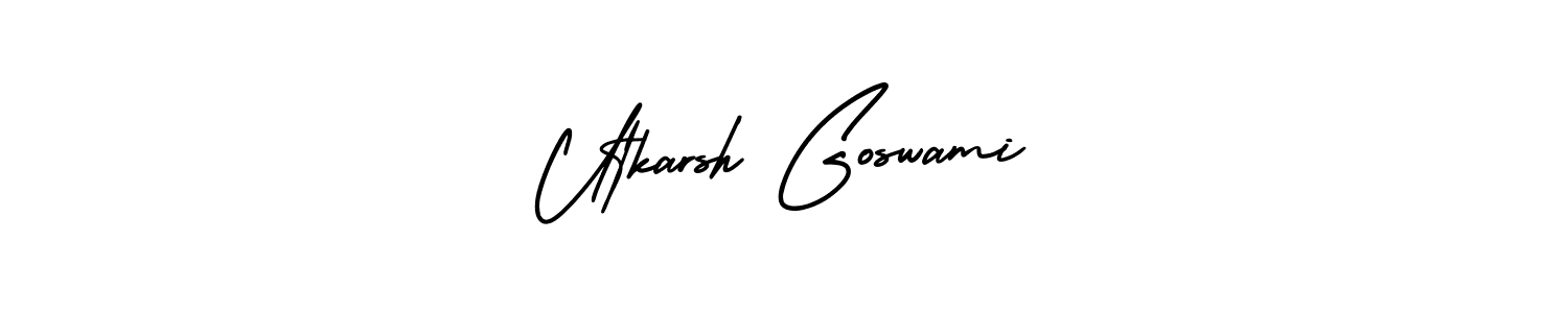 Similarly AmerikaSignatureDemo-Regular is the best handwritten signature design. Signature creator online .You can use it as an online autograph creator for name Utkarsh Goswami. Utkarsh Goswami signature style 3 images and pictures png