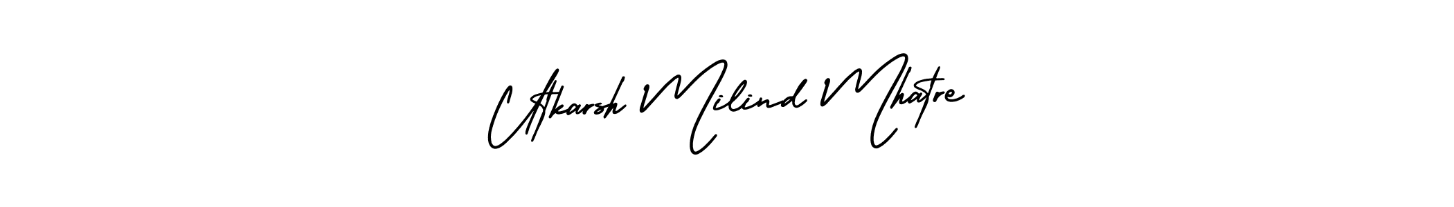 You can use this online signature creator to create a handwritten signature for the name Utkarsh Milind Mhatre. This is the best online autograph maker. Utkarsh Milind Mhatre signature style 3 images and pictures png
