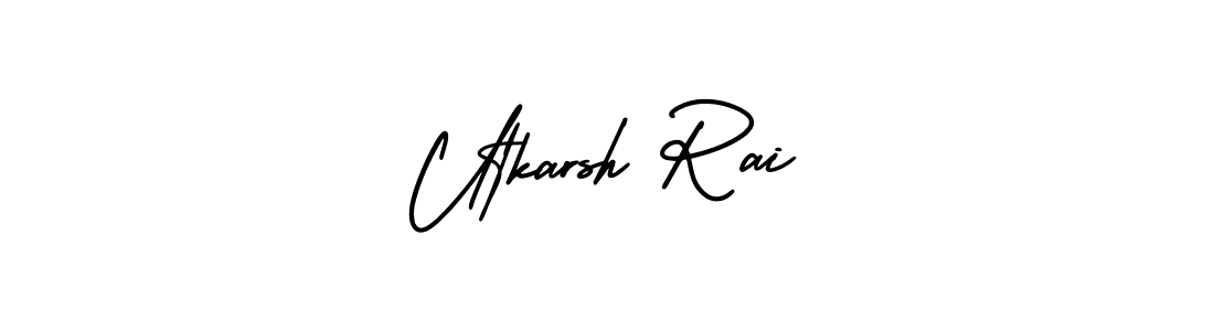 The best way (AmerikaSignatureDemo-Regular) to make a short signature is to pick only two or three words in your name. The name Utkarsh Rai include a total of six letters. For converting this name. Utkarsh Rai signature style 3 images and pictures png