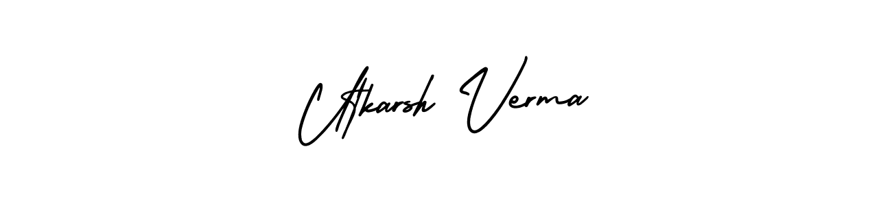 How to Draw Utkarsh Verma signature style? AmerikaSignatureDemo-Regular is a latest design signature styles for name Utkarsh Verma. Utkarsh Verma signature style 3 images and pictures png