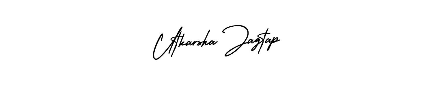Utkarsha Jagtap stylish signature style. Best Handwritten Sign (AmerikaSignatureDemo-Regular) for my name. Handwritten Signature Collection Ideas for my name Utkarsha Jagtap. Utkarsha Jagtap signature style 3 images and pictures png