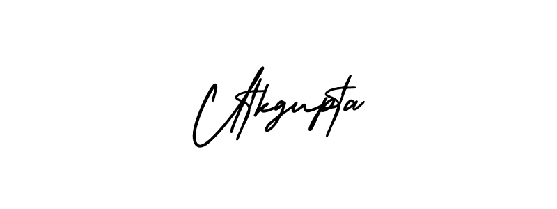 You should practise on your own different ways (AmerikaSignatureDemo-Regular) to write your name (Utkgupta) in signature. don't let someone else do it for you. Utkgupta signature style 3 images and pictures png