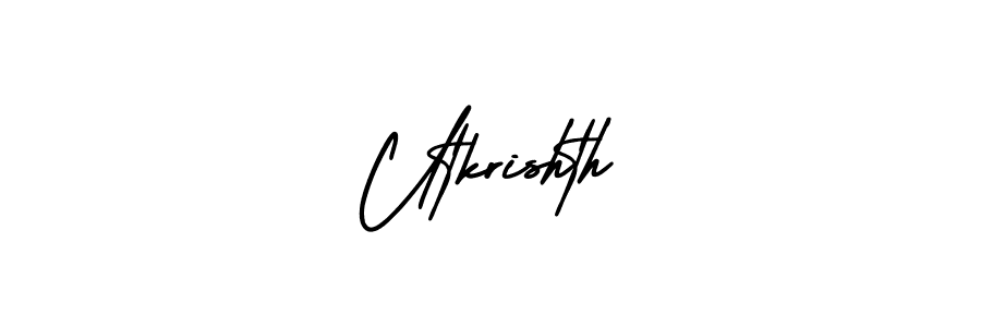 Use a signature maker to create a handwritten signature online. With this signature software, you can design (AmerikaSignatureDemo-Regular) your own signature for name Utkrishth. Utkrishth signature style 3 images and pictures png