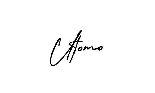 Make a beautiful signature design for name Utomo. With this signature (AmerikaSignatureDemo-Regular) style, you can create a handwritten signature for free. Utomo signature style 3 images and pictures png