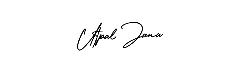 How to Draw Utpal Jana signature style? AmerikaSignatureDemo-Regular is a latest design signature styles for name Utpal Jana. Utpal Jana signature style 3 images and pictures png