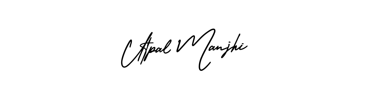 Utpal Manjhi stylish signature style. Best Handwritten Sign (AmerikaSignatureDemo-Regular) for my name. Handwritten Signature Collection Ideas for my name Utpal Manjhi. Utpal Manjhi signature style 3 images and pictures png