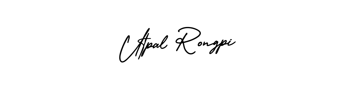 How to make Utpal Rongpi name signature. Use AmerikaSignatureDemo-Regular style for creating short signs online. This is the latest handwritten sign. Utpal Rongpi signature style 3 images and pictures png
