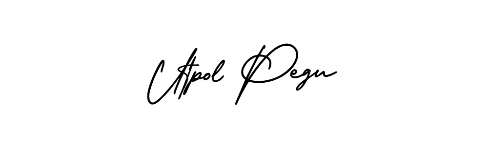 Also You can easily find your signature by using the search form. We will create Utpol Pegu name handwritten signature images for you free of cost using AmerikaSignatureDemo-Regular sign style. Utpol Pegu signature style 3 images and pictures png